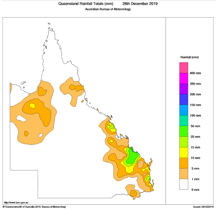 Rain totals in the 24 hours to 9am today (Source: Bureau of Meteorology)