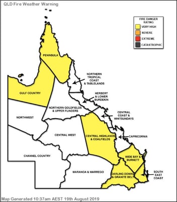 EWN generated fire danger rating QLD