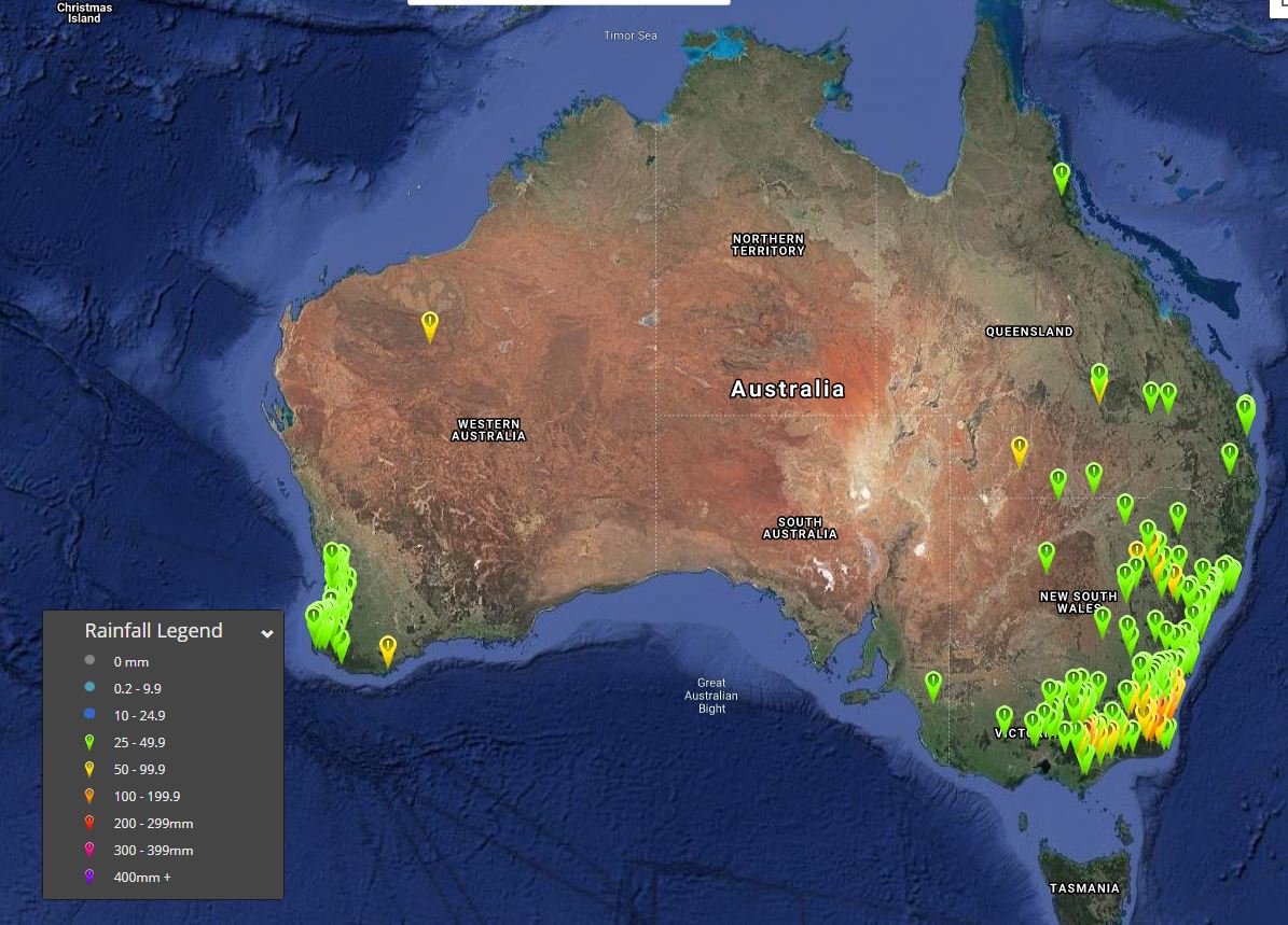 96 hour rainfall totals to 9am 14/07/2020 - Australia