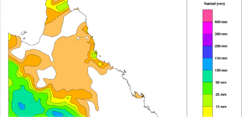 BoM PME Rainfall Map QLD'