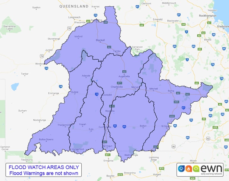 EWN generated flood watch map