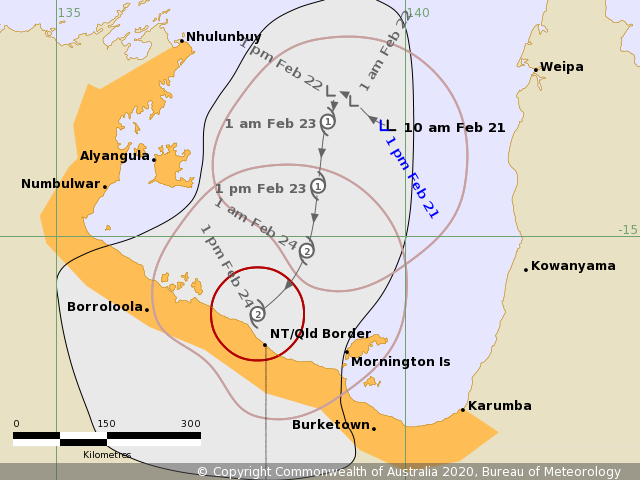 Tropical Cyclone track (Source: Bureau of Meteorology)