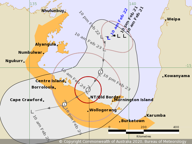 Track map of Esther from the Bureau of Meteorology