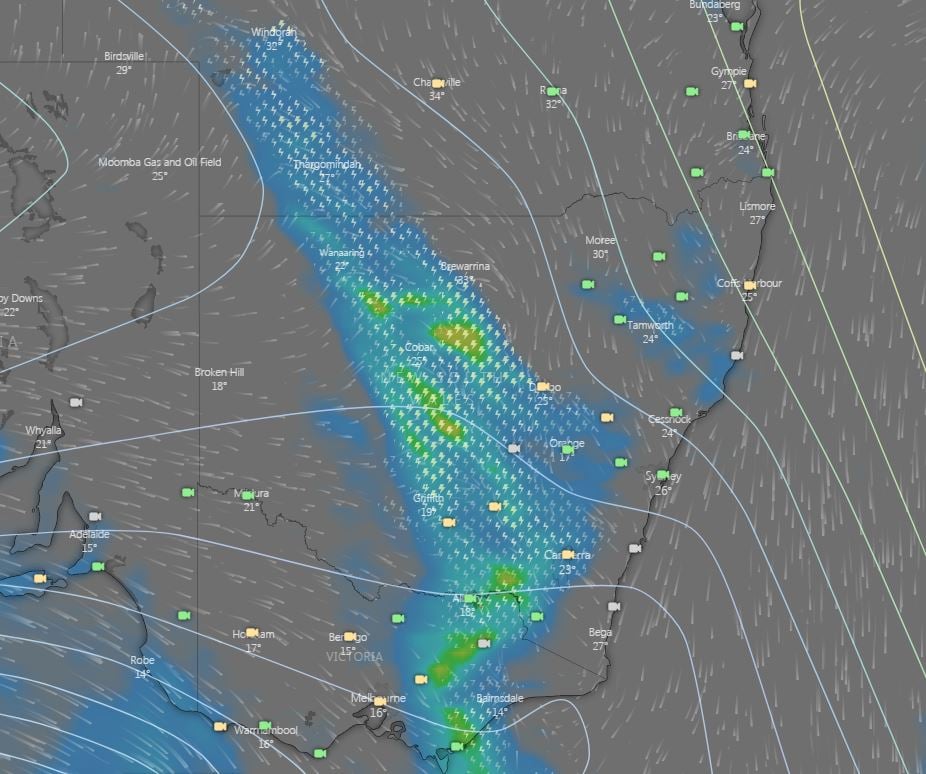 EC rain and thunderstorms for Monday afternoon 21/09/2020.