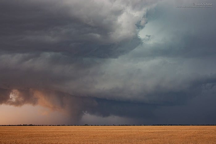 A supercell spins across the Darling Downs Wednesday afternoon. Image taken by EWN's Andy Barber