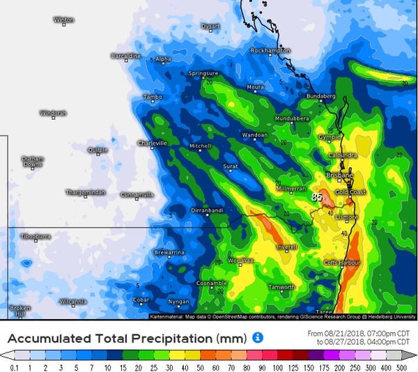 EC total rainfall accumulation to Monday