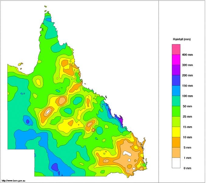 BoM past week rainfall totals QLD
