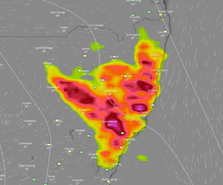 EC potential thunderstorms. Valid 3pm, Friday 15/01/2021
