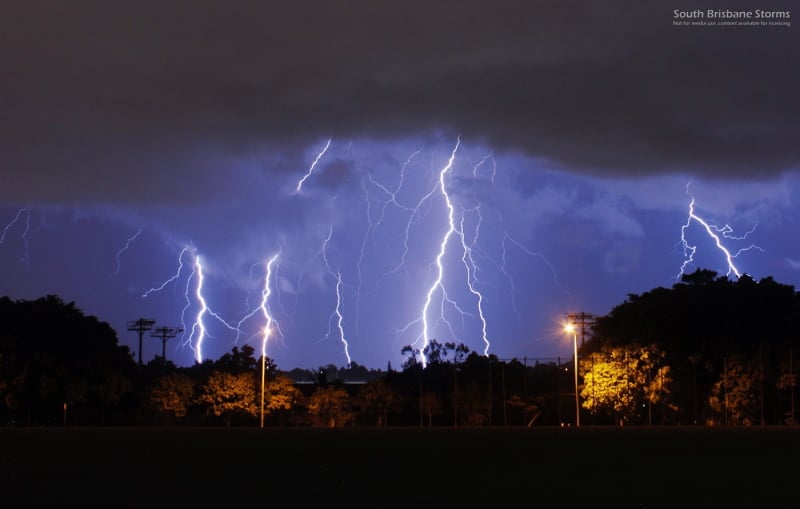 Lightning photo taken from Springwood, QLD