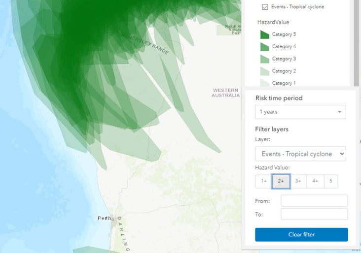 Past tracks of category 2 from EWN's Climate Risk Reporting Platform