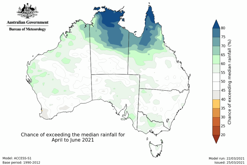 Rainfall outlook from April to June