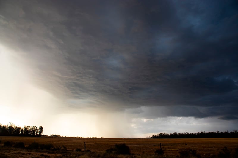 Thunderstorms over inland southern QLD