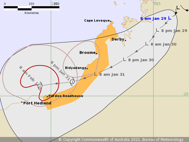 Track Map for the Tropical Low from the Bureau of Meteorology