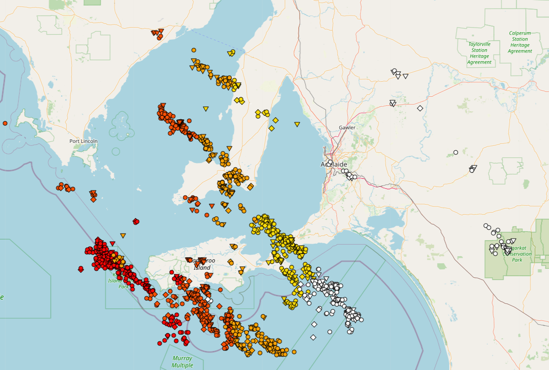 Adelaide and surrounds GIS Lightning Data. EWN. Adelaide, SA. May 19/20, 2020.