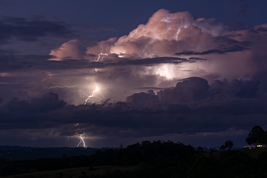 EWN's very own Michael Bath captured this amazing lightning scene from isolated thunderstorm activity yesterday through the Northern Rivers during Thursday, May 14th, 2020.