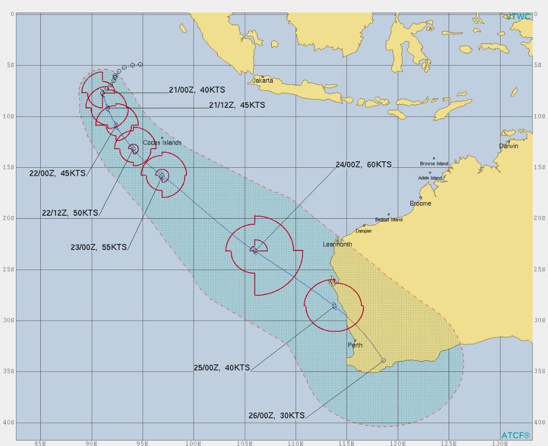Projected tack, via Joint Typhoon Warning Center