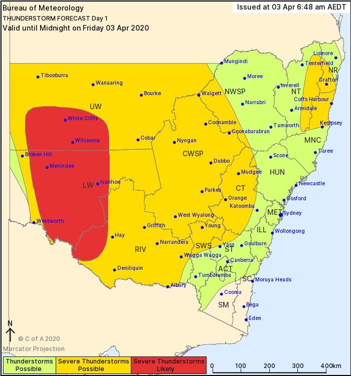 BoM NSW storm forecast map