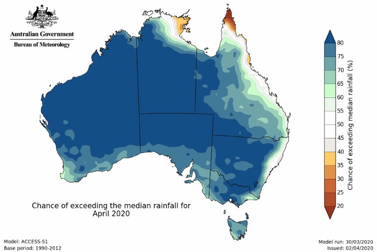 Rainfall outlook for April