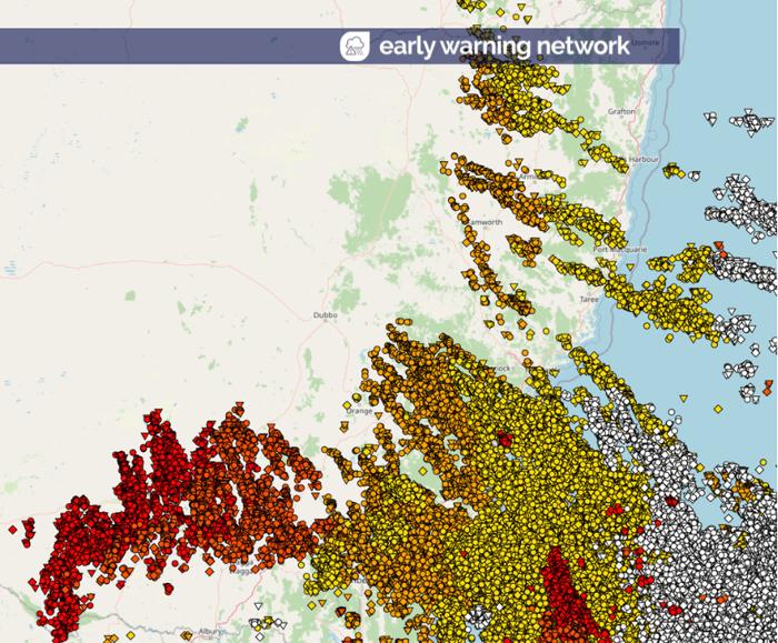 Lightning over NSW July 2025