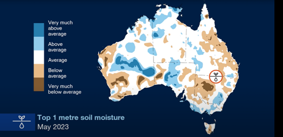Soil moisture map of Australia