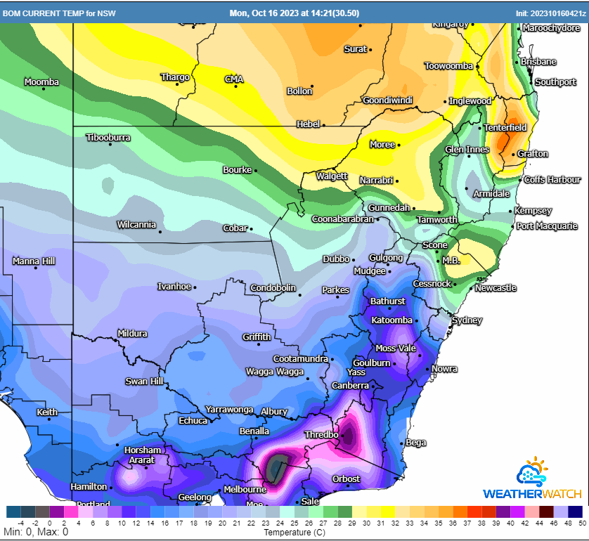 current NSW temps