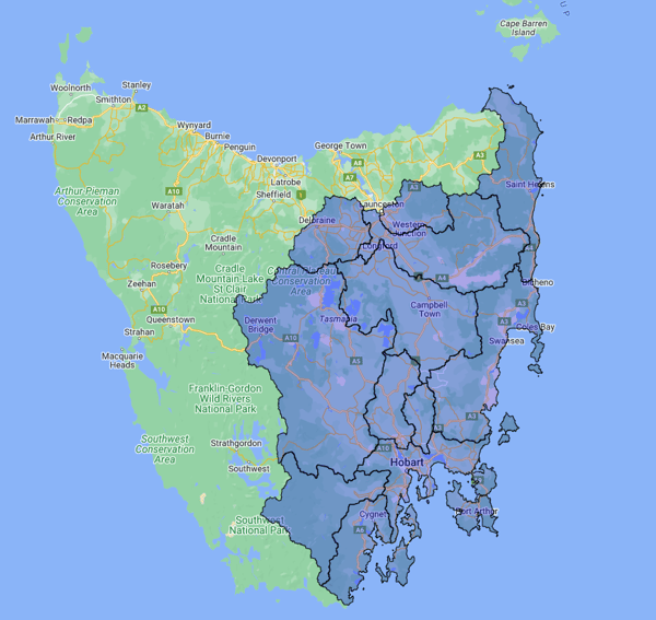 Flood watch districts for Tasmania across the weekend