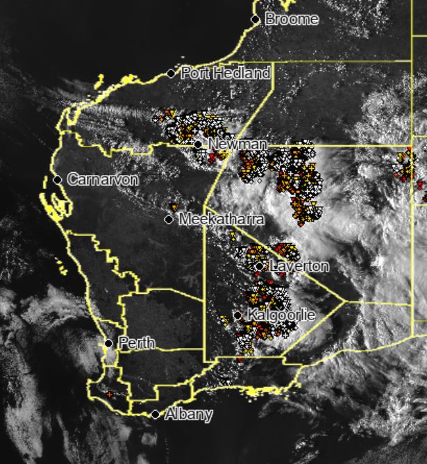 EWN satellite and lightning tracker yesterday afternoon.