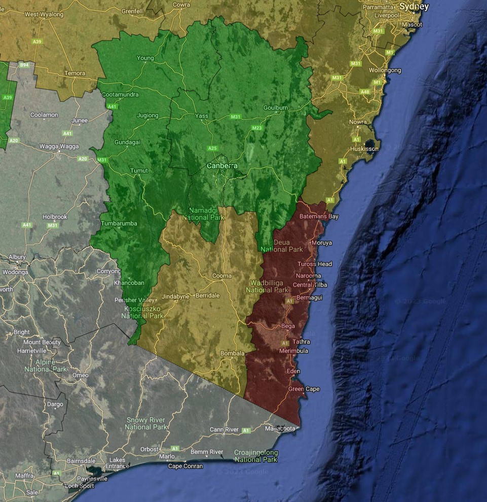 Southeastern NSW Fire warnings