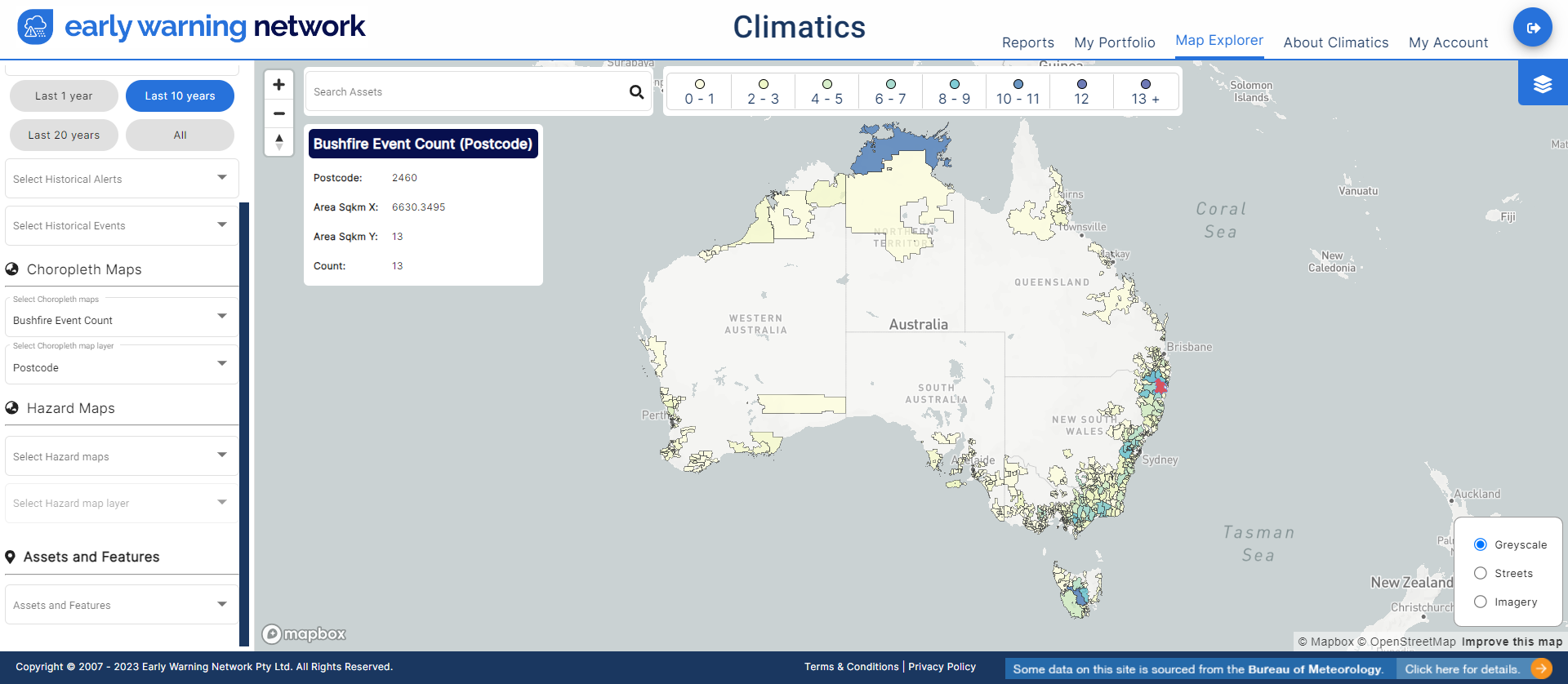 Climatics Bushfire example