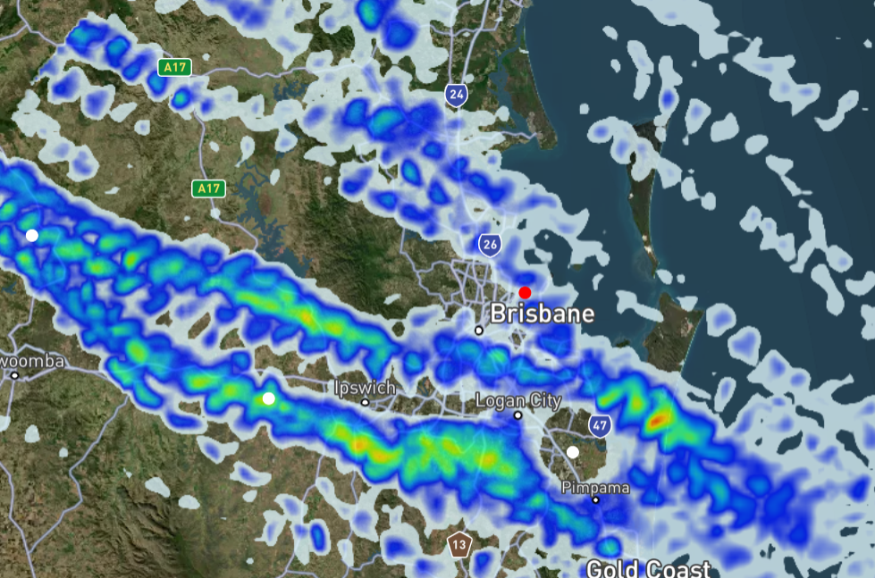 HailAWARE from EWN showing hail tracks of Halloween hail, October 31 2020