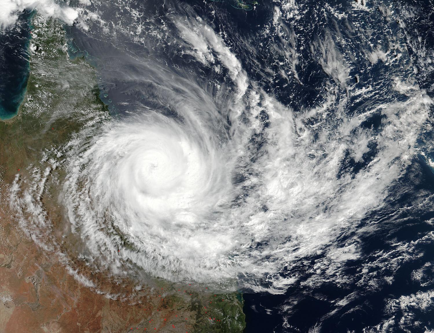 Satellite image of cyclone over Australia